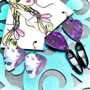 NWT Barbie & Guitar Pick Nerd Earring Bundle